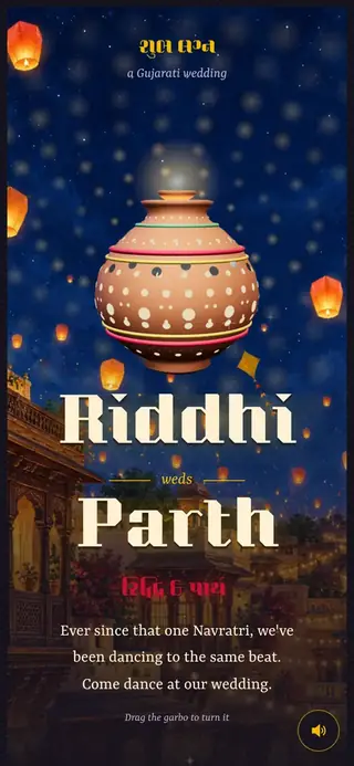Rang · Gujarati wedding invitation website design