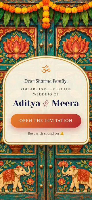 Kashi · Devotional wedding invitation website design