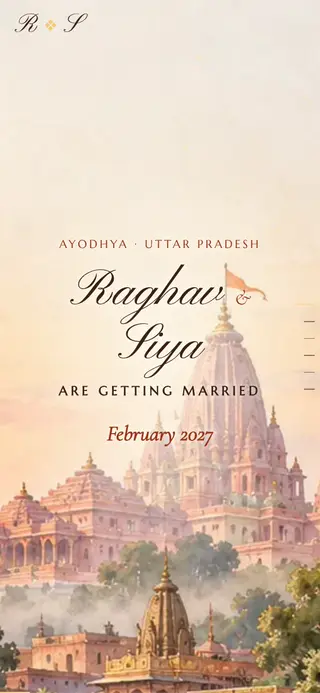 Ayodhya · Devotional wedding invitation website design